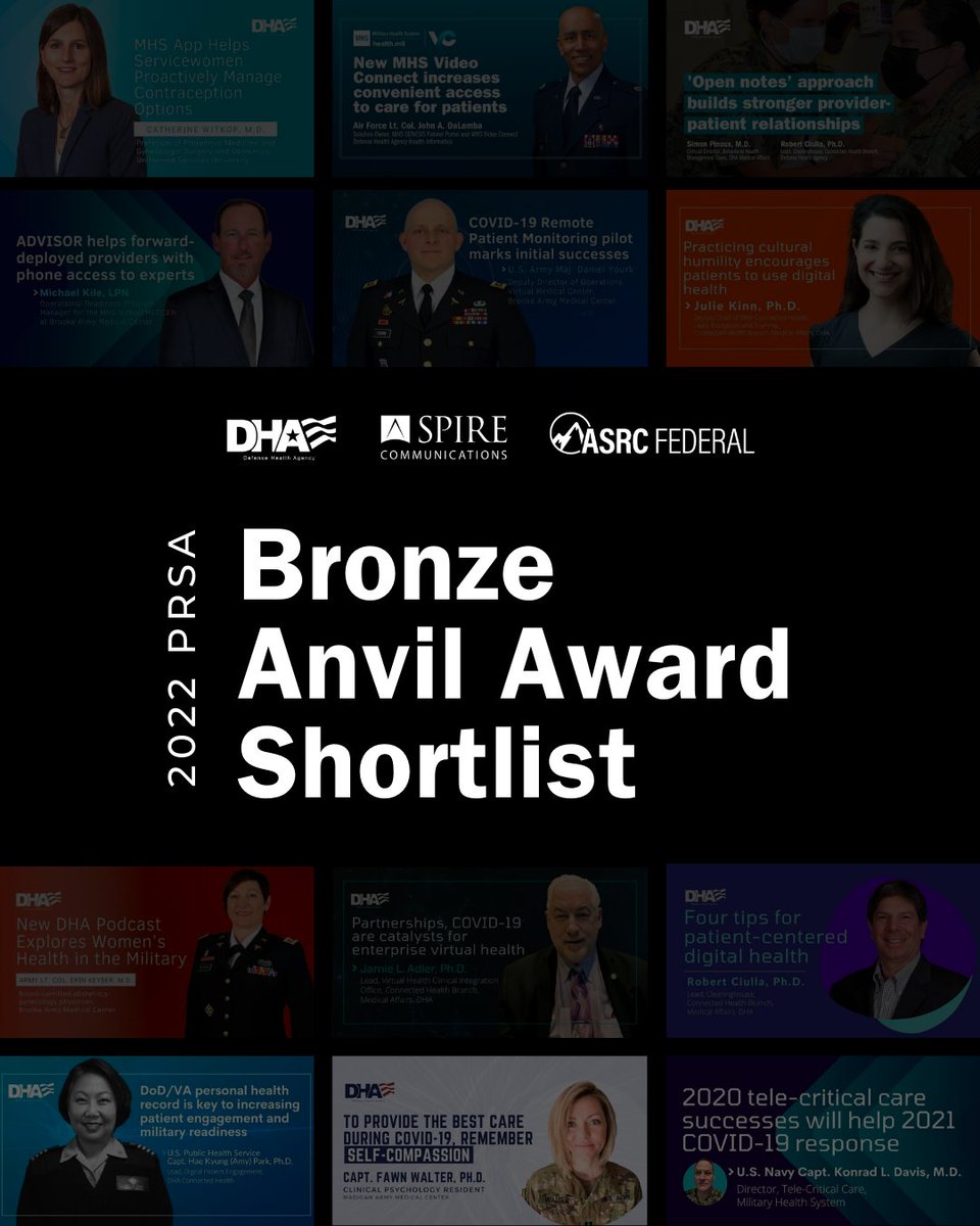 SpireComm's tweet image. We're thrilled that our work for the Defense Health Agency's Thought Leadership Blog Series is on the 2022 @PRSA Bronze Anvil Award shortlist! Cheers to the Spire and DHA team! 

@CivilianCorps prsa.org/news/2022/03/1…