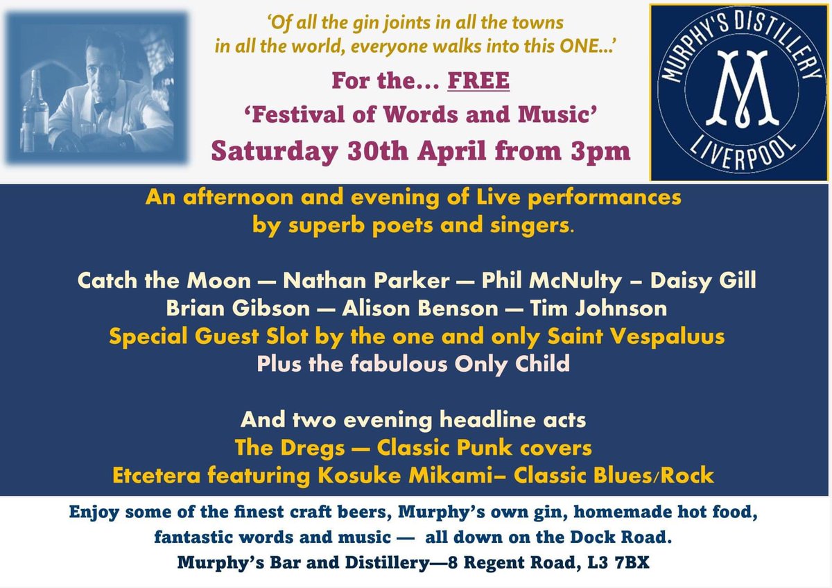 And it’s all FREE… pop down this Saturday for some great live entertainment