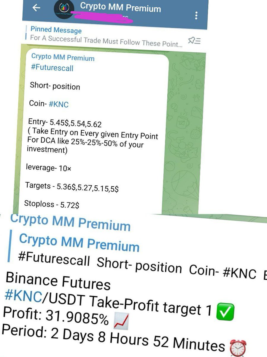 We shared #KNC short call in our Telegram Channel ✅ 
32%   profit   💰✅ 
Join our free Telegram Channel and grab all quick profit signals.                                                     Hurry up 🏃‍♂👇
telegram.me/Cryptomoneymak…