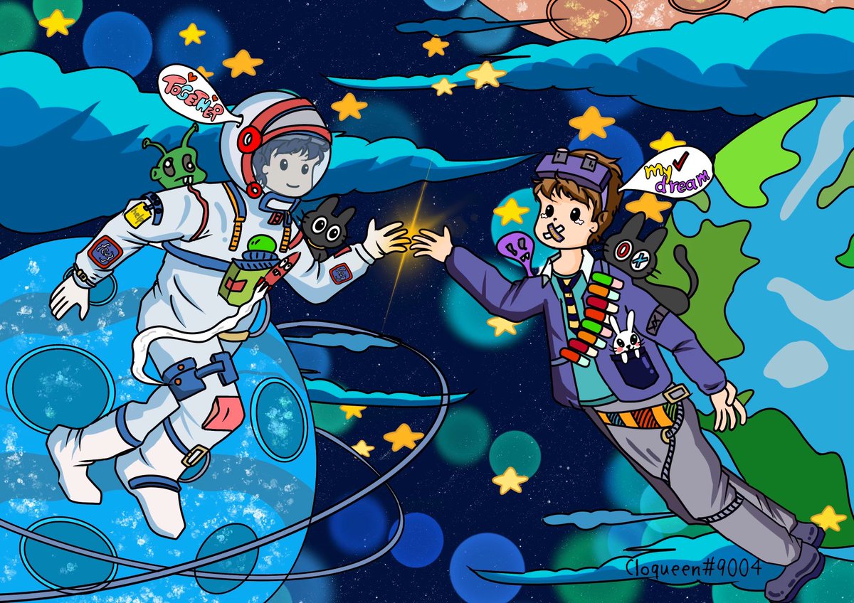 edmundl14325744's tweet photo. My childhood dream was fly to space.🧑‍🚀
Thanks @BushRobins @0xstudio for the amazing project @LonelyPopNFT that make my dream come true 🪐🛸🚀
#LonelyPopFanArt #LonelyTogether 
@PancakeSyrupNFT @0xMrVortex @peppergum_ https://t.co/zGTjkQb1Np