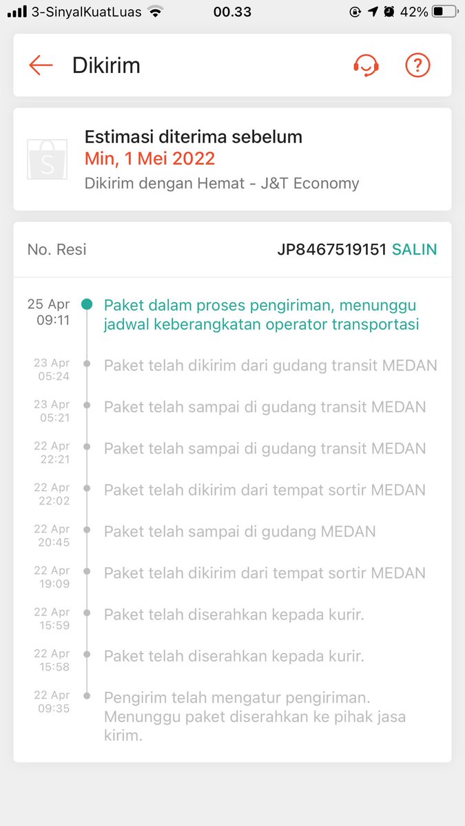 fifihsn's tweet photo. @jntexpressid JP8467519151 dibantu dong kakk ini paket saya stuck, gk ada perubahan status apapun lagi. 😌 https://t.co/5C20murLoG