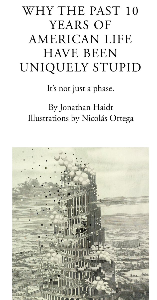 If you want to be a good twitter steward <a href="/elonmusk/">Elon Musk</a>, this is one of the most thoughtful, non-partisan, scientifically informed, and result oriented texts you could read.

It's by <a href="/JonHaidt/">Jonathan Haidt</a> who loves free speech and understands both Repubs &amp; Dems.

theatlantic.com/magazine/archi…