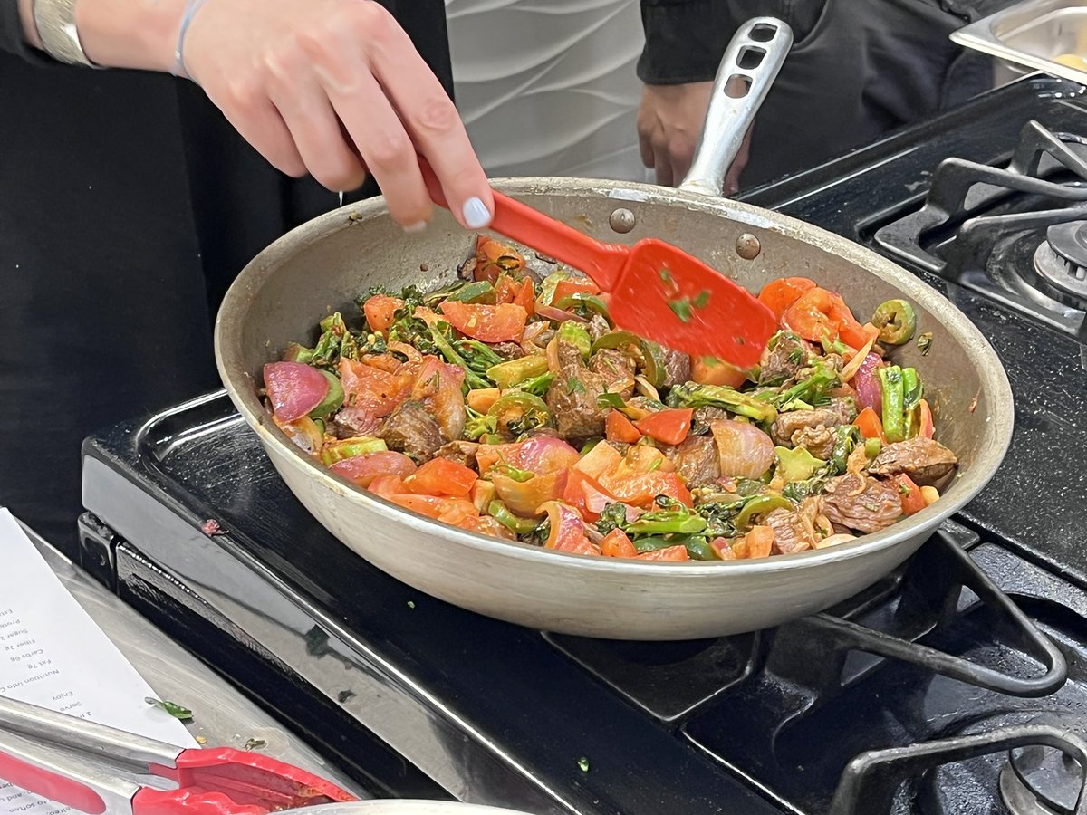 heartmaryland's tweet photo. AHA staff cooks up Ethiopian Beef Tibs at our #SimpleCookingWithHeart Baltimore Kitchen during a demo class. Reopening news is coming soon! Visit https://t.co/IozpEjL6pA for more information. https://t.co/4bDYXMKTO5