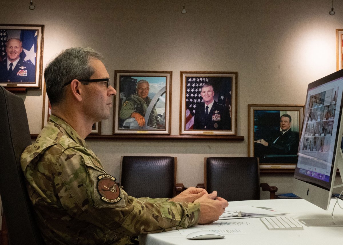 PACAF's tweet photo. #COMPACAF, Gen Ken Wilsbach recently held a video teleconference with Pacific Air Chiefs throughout the Indo-Pacific region to build upon the relationship between the various countries in support of a #FreeAndOpenIndoPacific https://t.co/Ah60xV6JaQ