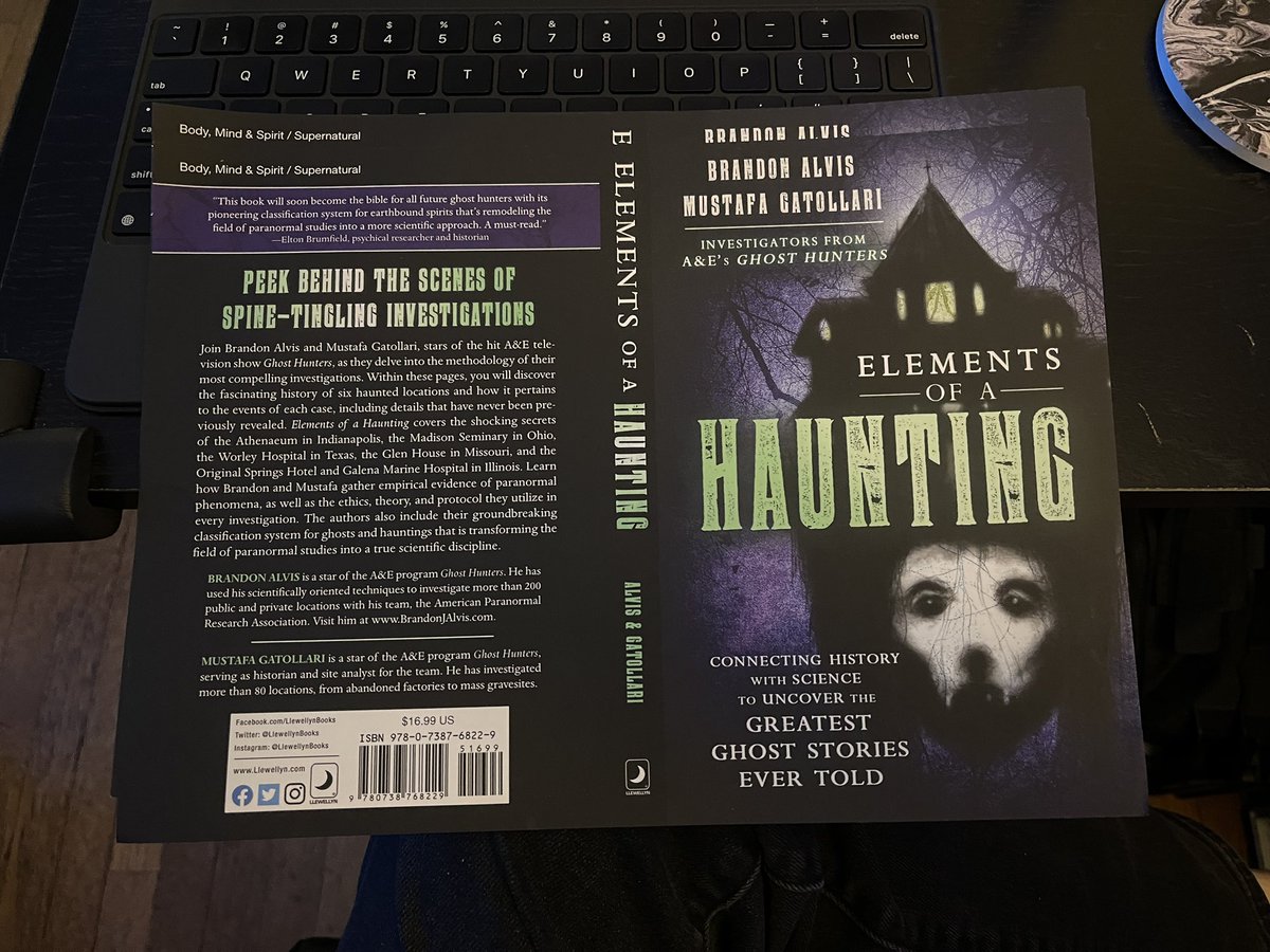 brandonalvis's tweet photo. Thank you to .@LlewellynBooks for the awesome printouts of the front and back cover of #elementsofahaunting π π» https://t.co/HrPT9pz1UO