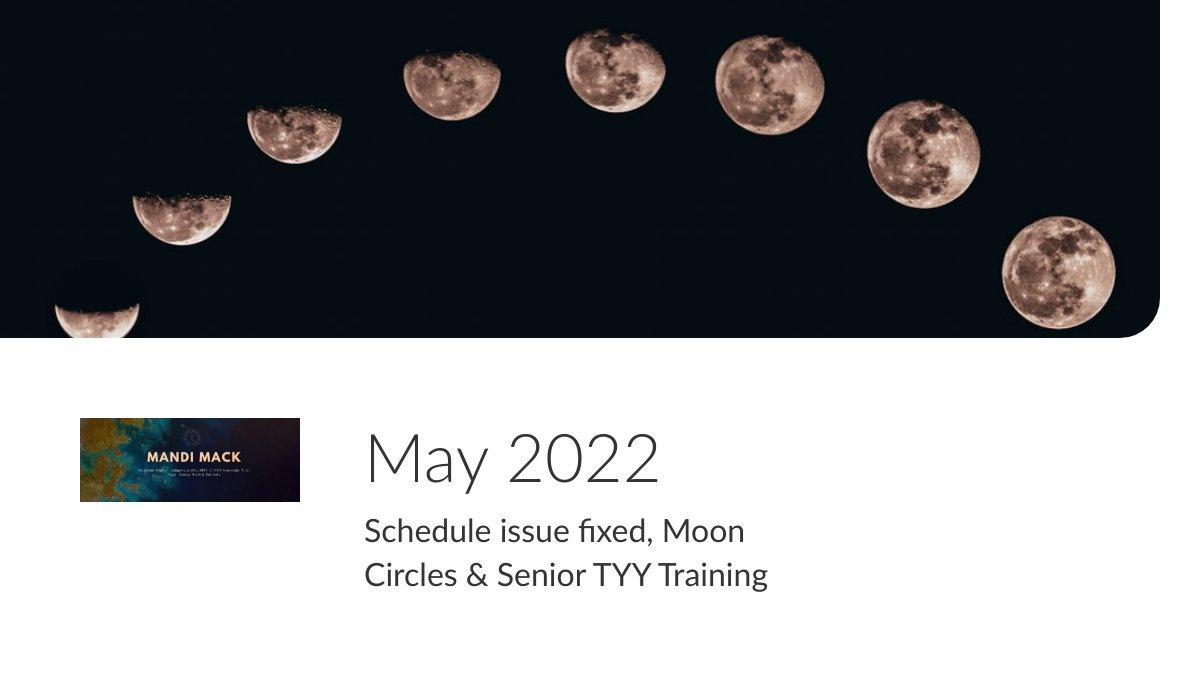hellomack's tweet image. Booking link issue resolved, Seniors YYT Training and moon circle! - mailchi.mp/82b4ad016de4/a…