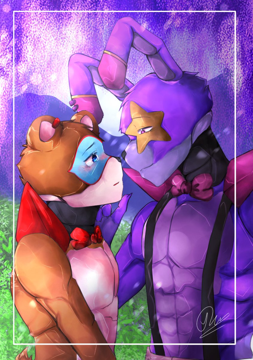 Yuma85612982's tweet photo. F: I miss you..bonny.🐰x🐻
#fnaf9 #Freddy #Bonny #Bonfred https://t.co/ww6iKxTqEs