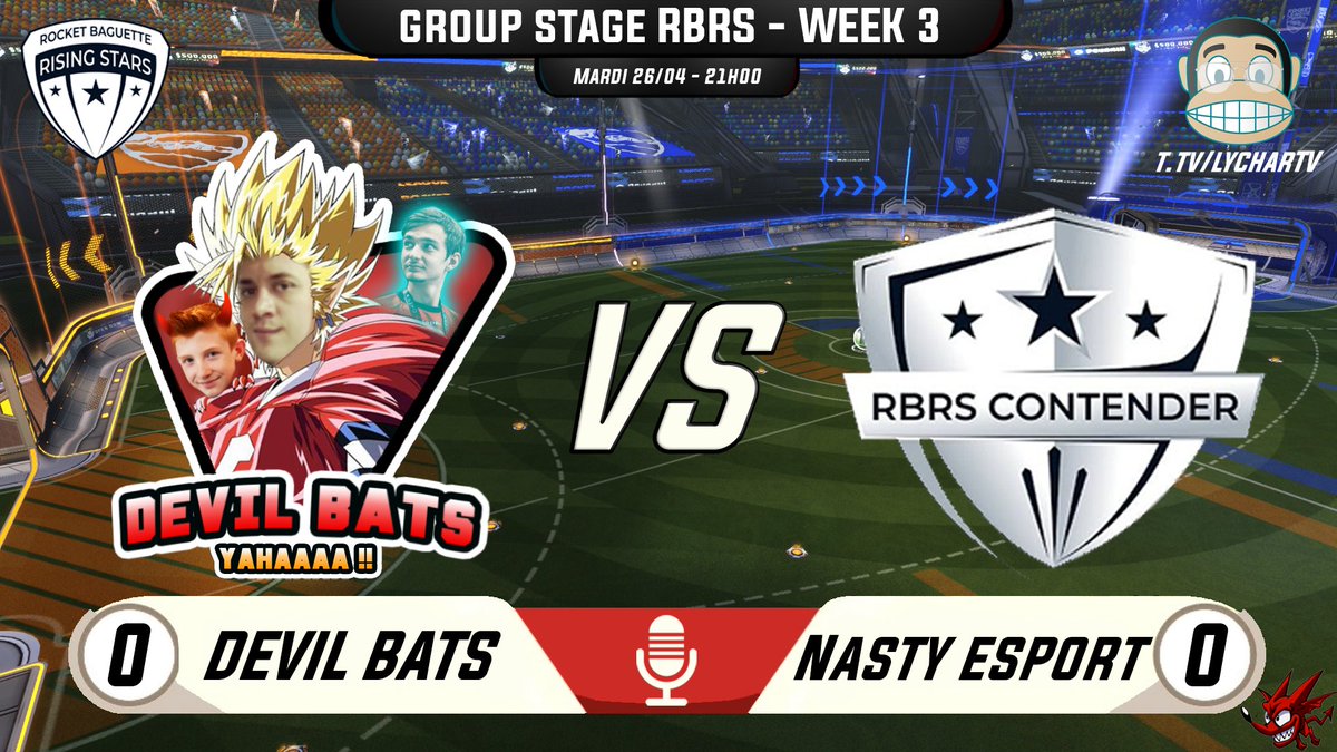 YAHAAAAA ! 

C'est l'heure des #RBRS pour nos démons ! On oublie #KohLanta et on va soutenir les Devil Bats !

Coup d'envoi à 21h00 sur le stream de @LycharTV 

twitch.tv/lychartv