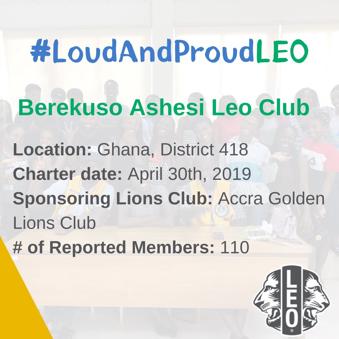 DunnellonLionsC's tweet photo. RT lionsclubs "RT @AshesiLeoClub: The Berekuso @AshesiLeoClub, chartered in 2019 received the 2019/20 Kindness Matters Service Award, 2021 Leo club excellence award and the 2020/21 District 418 Best Leo Club of the Year.
Thank you @lionsclubs.
#LoudA… https://t.co/xxdbKjfaTq"