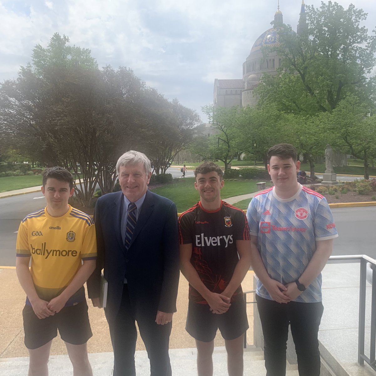 DanMulhall's tweet photo. Delighted to meet three students from @nuigalway who are spending an @EUErasmusPlus year at @CatholicUniv in Washington. https://t.co/meSoaIIC9X