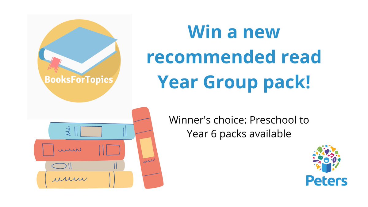 🎉50-BOOK GIVEAWAY!🎉

To celebrate our updated Year Group lists, you can win a FULL SET OF 50 BOOKS for a year group of your choice!

➡️Lists: booksfortopics.com/yeargroups
➡️Purchase: peters.co.uk/book-page/9789…

To enter, follow <a href="/booksfortopics/">BooksForTopics</a> &amp; <a href="/Petersbooks/">Peters</a> &amp; RT by 11.59pm on 2/5 (UK)