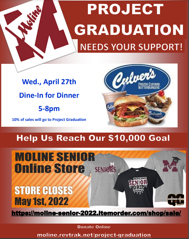 moline_high's tweet photo. Come out and support Project Graduation Wednesday.  #molinepride https://t.co/nGURfTWPEh
