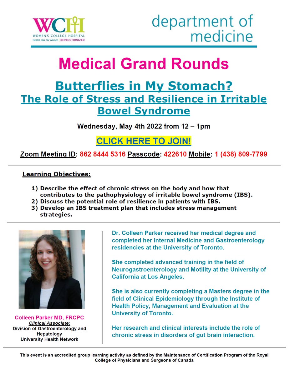 WCHMGR's tweet photo. Butterflies in your Stomach? @CParker86 will explore the the role of stress and resilience in Irritable Bowel Syndrome next Wed, May 4 at noon! Come and join us! #IBS https://t.co/zEH69LiuOA