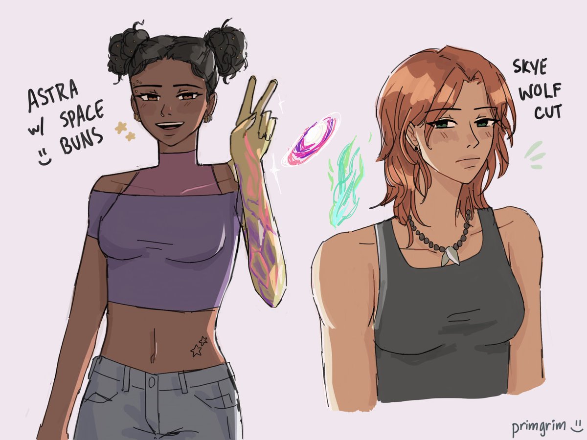 primgrim's tweet photo. different hairstyles #valorant #VALORANTfanart #astra #skye #skystra https://t.co/0NdYzgubF6