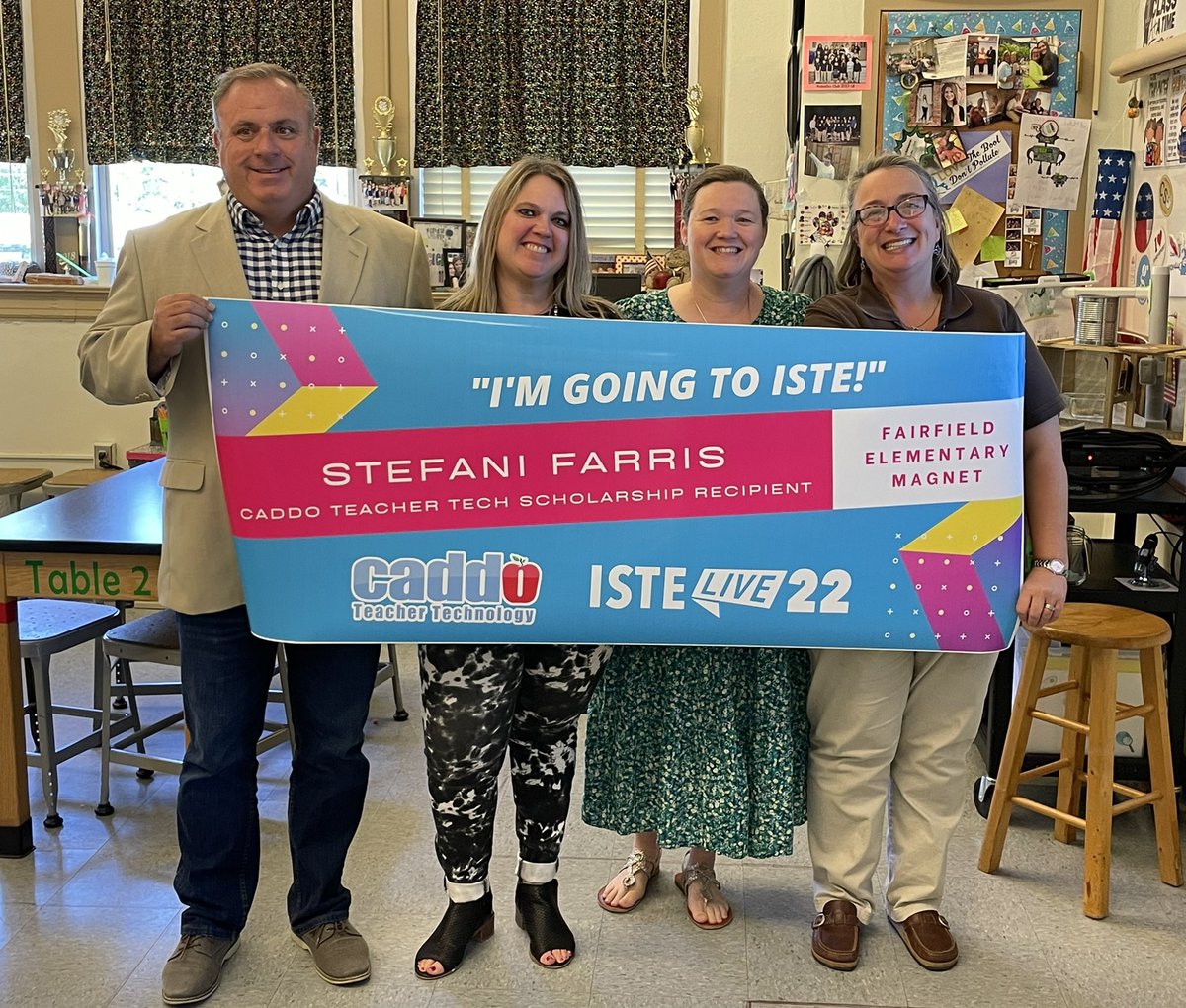 Congratulations <a href="/Stefanifarris/">Stefani Farris</a>! We know <a href="/MagnetFairfield/">Fairfield Elementary Magnet</a> is proud of you!  <a href="/CPPSTeacherTech/">Caddo Teacher Tech</a> is excited you are joining us at #ISTE22.