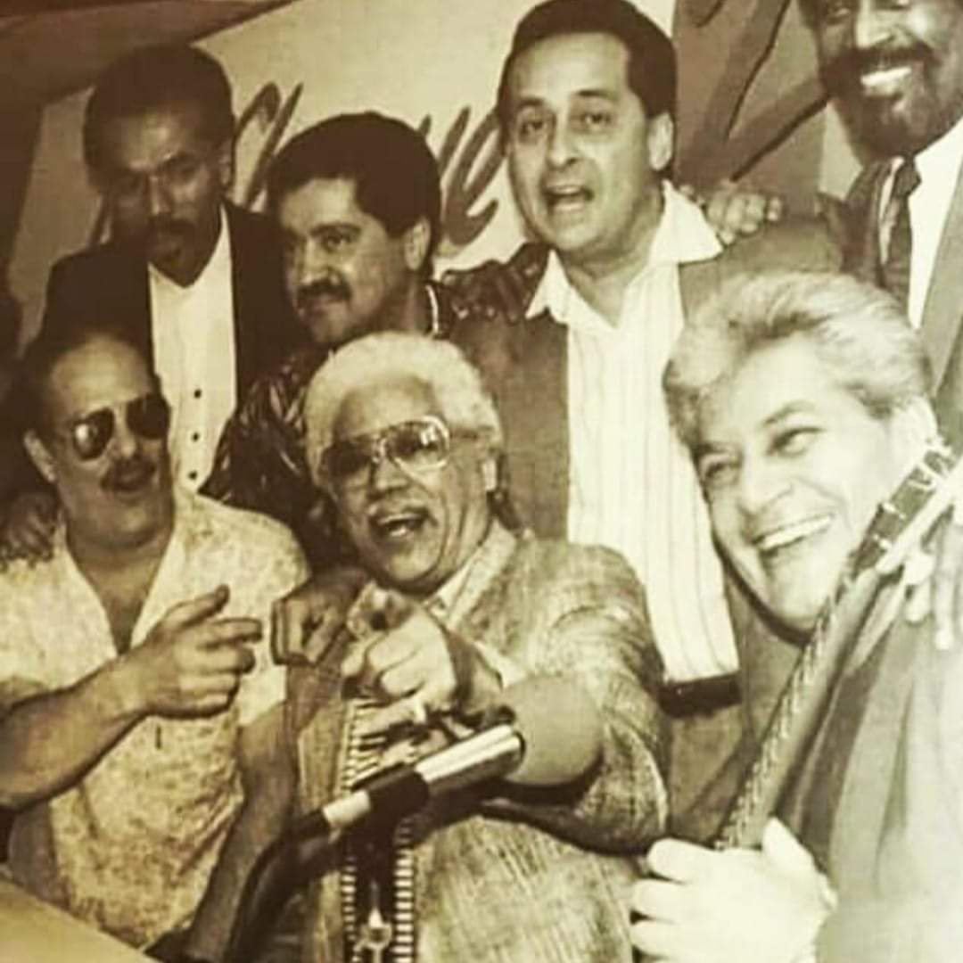Memories with the Fania Allstars: in front Larry Harlow,Johnny Pacheco,Adalberto Santiago,Bobby Valentin, Nicky Marrero,Ismael Quintana and Pete El Conde" Rodriguez