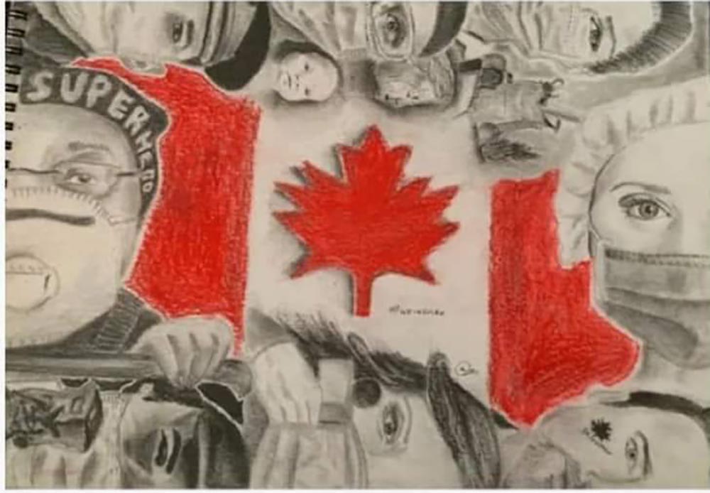 visitpama's tweet photo. The Peel Time Capsule: What stories about this time in history will we share with the future?
Share your story.
https://t.co/1hNcWsP8M8
Artwork by Niranjana Nambiar. A piece inspired by heroes: front-line workers.
#TimeCapsuleTuesday #CommunityForLife #PeelRegion https://t.co/Vmt4tAPqmg