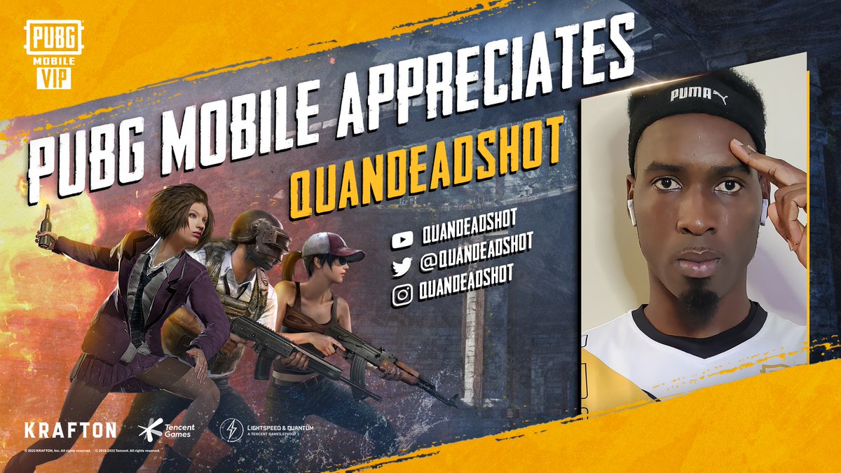 PUBGMOBILE's tweet photo. Check out today's VIP Appreciation Spotlight! π€© π
Featuring @QuanDeadShot & @Rollexxx_
Be sure to follow them βοΈ and check out π all their content! π½οΈ πΏ
#PUBGMOBILE #PUBGMVIP #VIPAppreciation https://t.co/XOraG8Dpv3