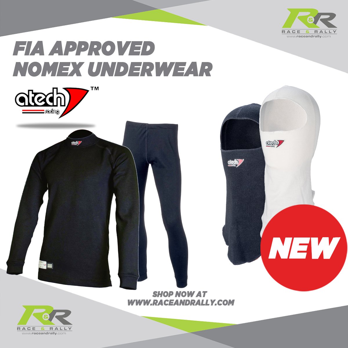 💥 ICYMI 💥

Love the Atech Seats, belts and Overalls?
Now try their range of Nomex Underwear!

Cost effective, comfortable and to the latest FIA Approval, FIA 8856-2018 - available in Black &amp; White.

Online, in-store &amp; in Stock.

raceandrally.com/crew/racewear/…

#race #rally #motorsport