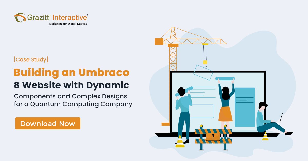 Grazitti's tweet image. Learn how we helped a customer build Umbraco 8 website with 40+ dynamic components and responsive design in just 1.5 months, in this case study.
👉 rb.gy/0n5u30 👈
#webdevelopment #umbraco8 #website #grazitti
