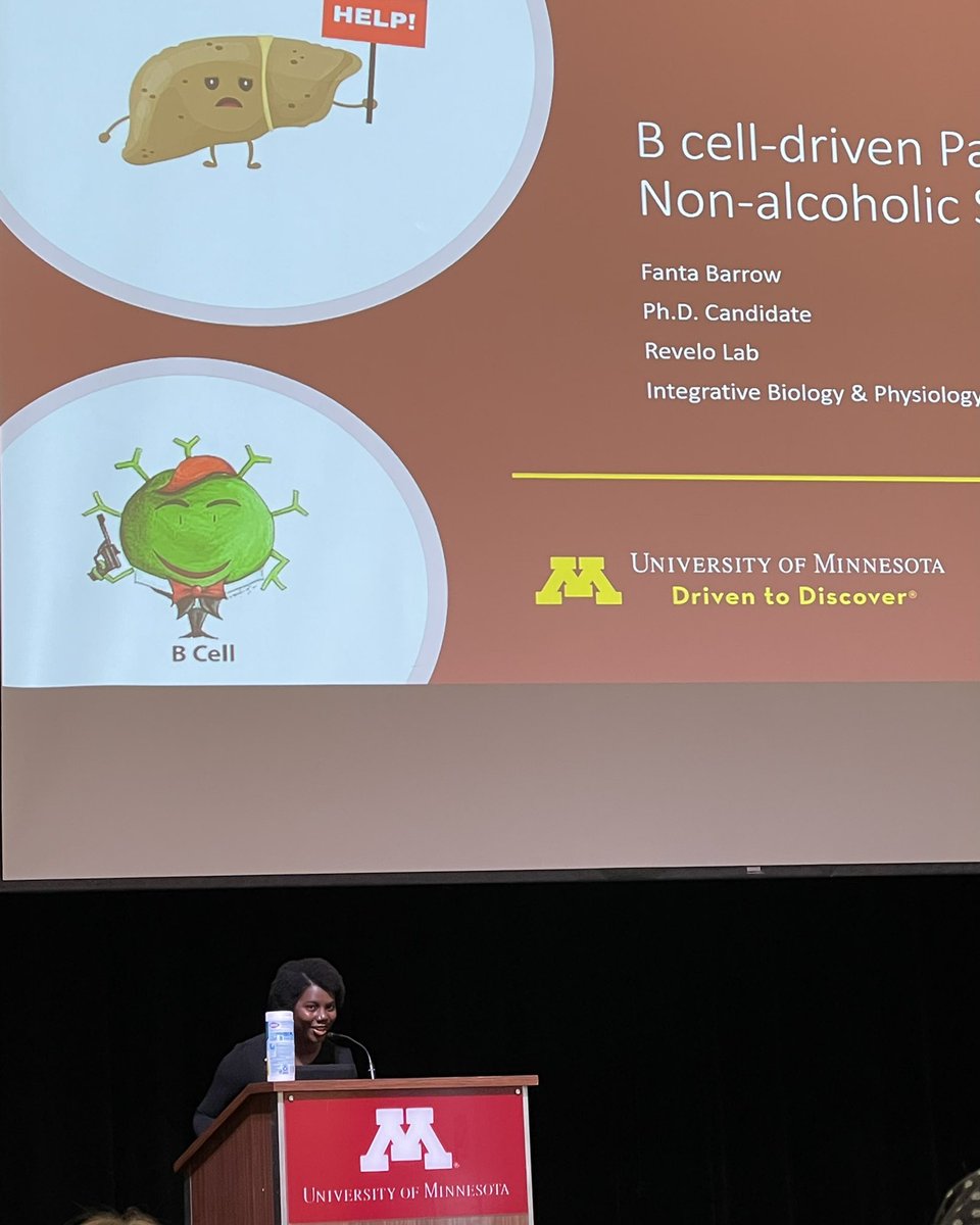 Fanta Barrow <a href="/fanta_barrow/">Fanta Barrow</a> at the Research Recognition Day as one of the 2022 Milne and Brandenburg Award recipients. This award recognizes exceptional thesis research in biomedical sciences <a href="/UMN_IBP/">UMN Integrative Biology & Physiology</a> <a href="/umnmedschool/">UMN Medical School</a>