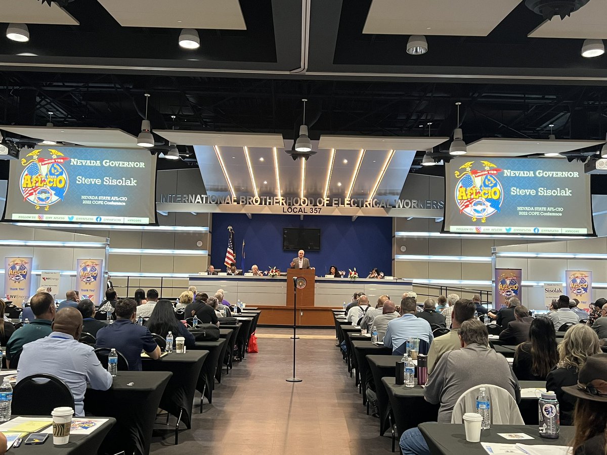 NVAFLCIO's tweet photo. Thank you to @GovSisolak for being the most pro-labor Governor and fighting to improve the lives of working families! #NVCOPE
“Las Vegas is a union town! Nevada is a union state! Union labor is what it’s all about!” https://t.co/rrBOKz8vRT