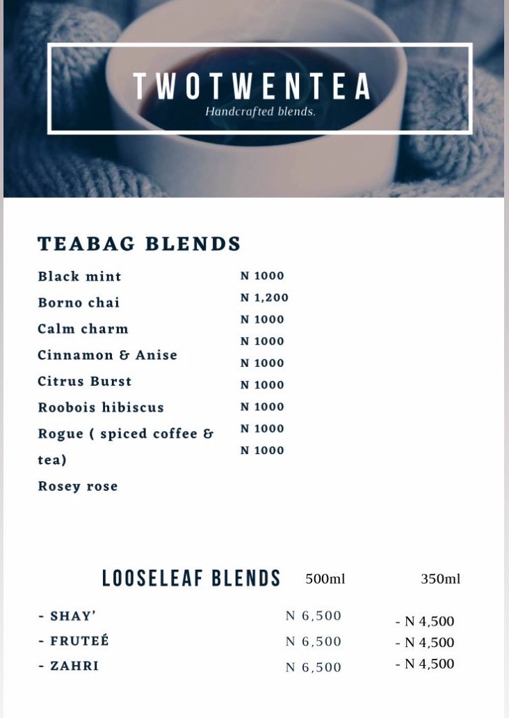 TwoTwenTea's tweet photo. @Beebee__Em @boip_25 Good evening sir, kindly find our tea flavor options for your choices.
Thank you. https://t.co/i3QbkWbJE3