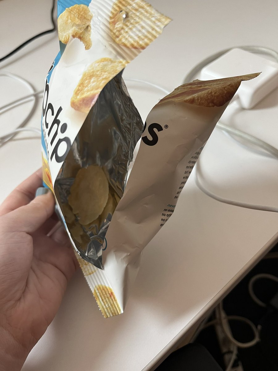 m_mosc's tweet image. Hey @popchips opened my bag of chips today and there was only one chip - what happened!!