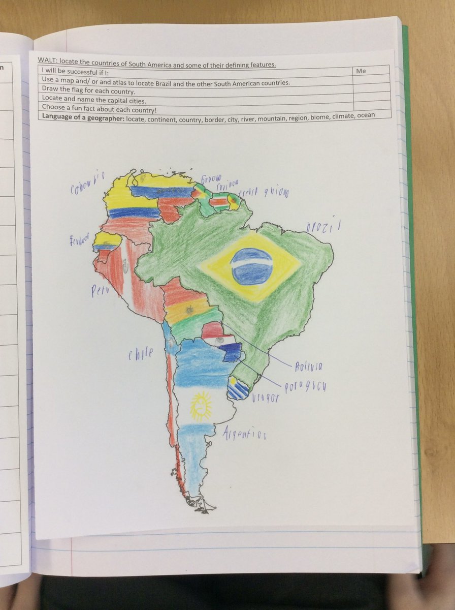 StMichaels_CE's tweet photo. Year 6 kicked off their ‘Atlas of Adventures’ learning and ‘Brazil &amp; Rainforests’ topic with some map work this afternoon. They have turned out really well! We also did some research: did you know Bolivia is one of the only countries that has 2 capital cities?! https://t.co/mDuqfNO0Ka