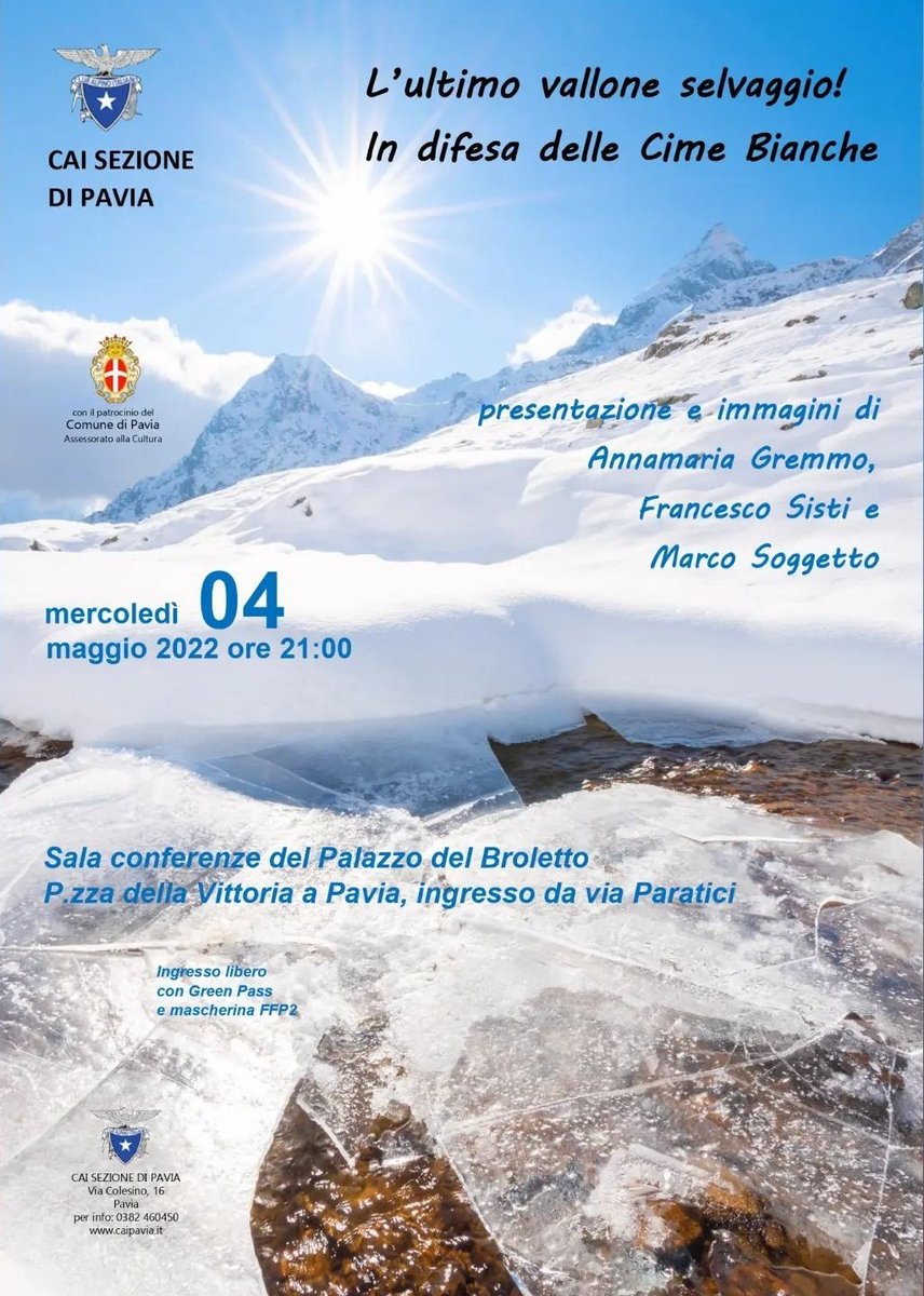 ClaraPistoni's tweet photo. Orgogliosa e felice di aver contribuito a rendere possibile questa serata! #pavia #cai @CAI150 https://t.co/10HUcVsuyf