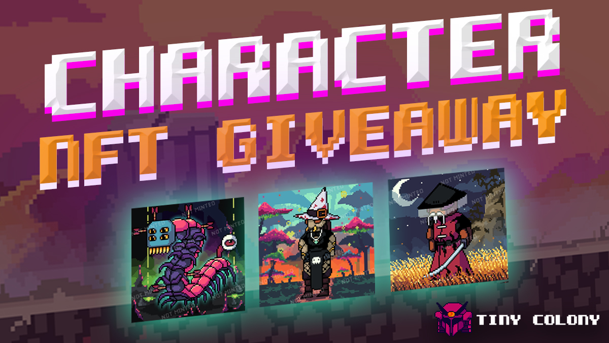 Random Character NFT Giveaway! 

⏰Minting on Apr 28th at 3pm PST (10pm UTC) here: fractal.is/tinycolony

How to enter:

1️⃣ Follow us
2️⃣ RT, like and tag 3 friends
3️⃣ Join our Discord for whitelist: discord.gg/tinycolony