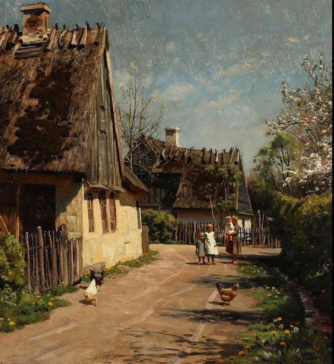 🎨Peder Mork’un “Köy” adlı yağlı boya tablosu.