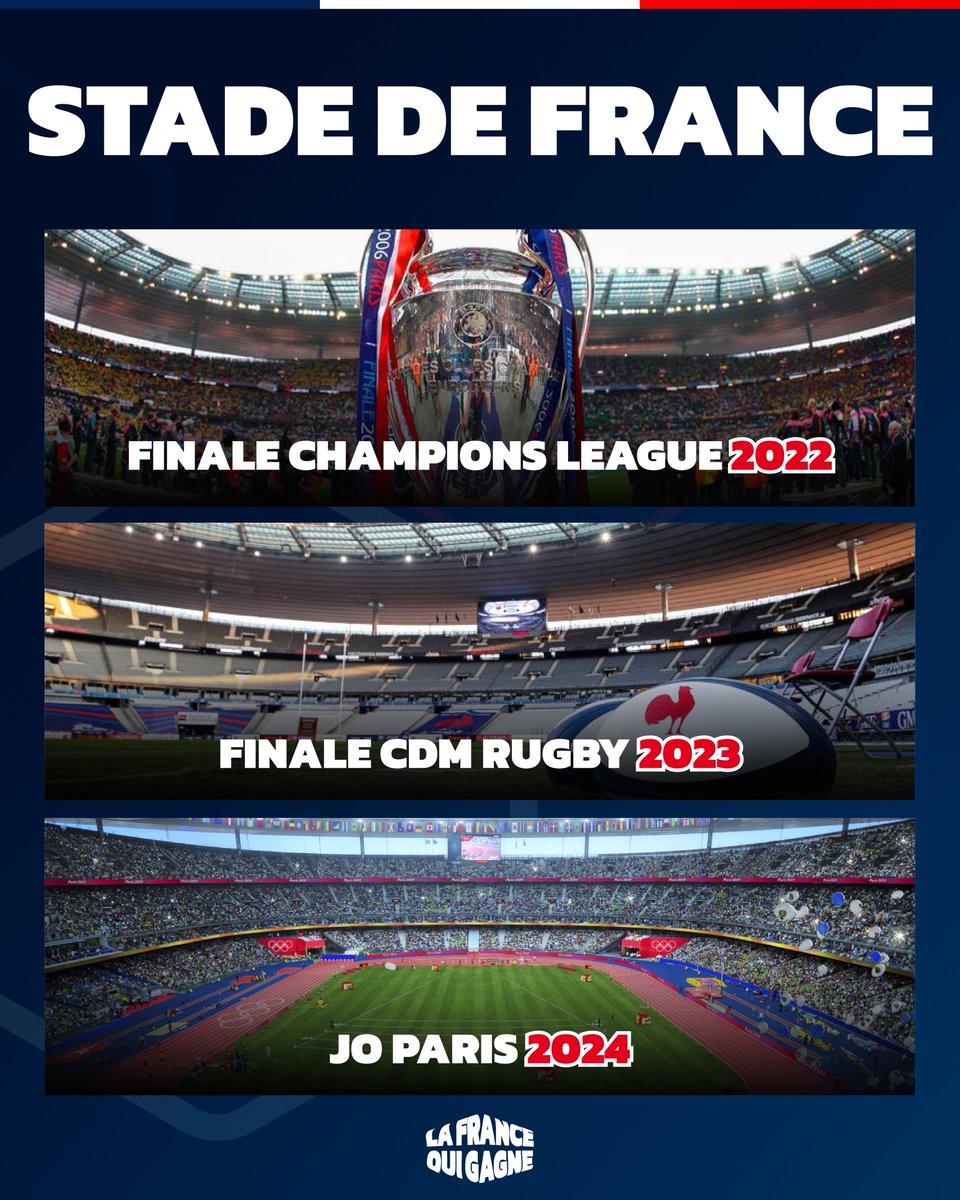 🇫🇷 Très beau programme à venir pour le <a href="/StadeFrance/">Stade de France</a> 🏟️

📸 <a href="/lfqgagne/">La France qui gagne</a>