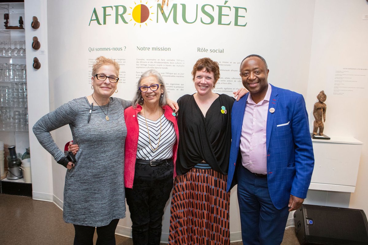 MagazineFont's tweet photo. Some of the team behind Font (LLP Associate Editor Leila Marshy; LLP founder and director Linda Leith; Font Editor Rachel McCrum) at the Afromusée in Montreal with director Guy Mushagalusa Chigoho.
#afromusee #mairuthsarsfield #fontmag @LLP_Publishing https://t.co/PcuvWMxhDw