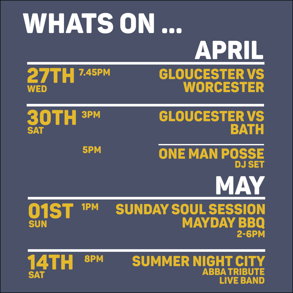 Update on the events we have on this month! 

#GloucesterEvents