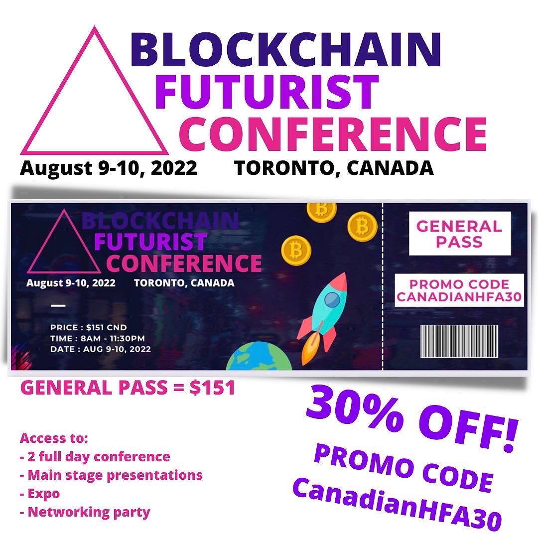DanCryptoHemp's tweet photo. CANADA’S LARGET CRYPTO BLOCKCHAIN EVENT AUGUST 9-10, 2022.
TORONTO, CANADA 📍

✔️PRESENTATIONS ✔️NETWORKING 
✔️WORKSHOPS 
✔️CABANA POOL BAR BLOCKCHAIN PARTY

30% OFF TICKETS BY USING PROMO CODE: 
CANADIANHFA30

@untraceableinc 
@DanCryptoHemp 
@cabanapoolbar https://t.co/mI3oGH2gt3