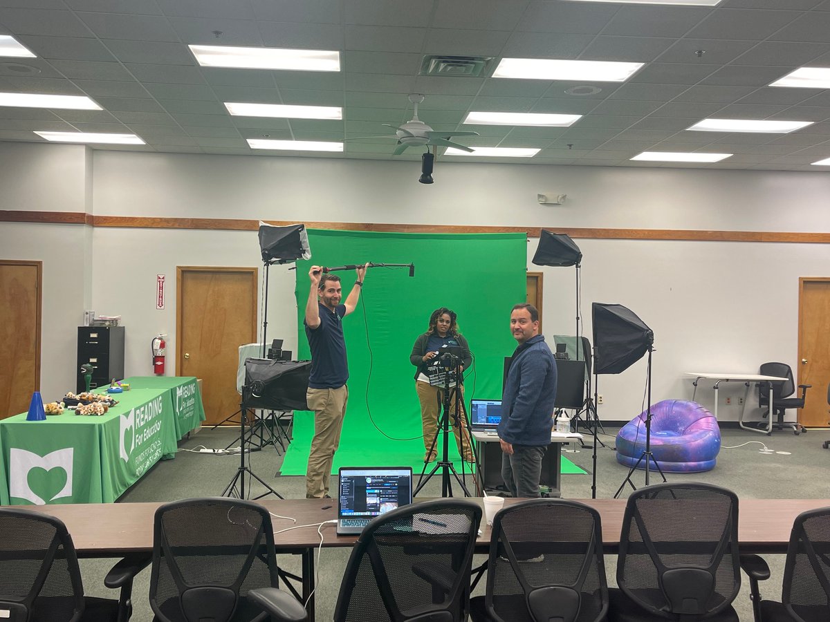 Behind the scenes photo of our production team on video shoot day! #Startdayvideo #ReadingForEducation
