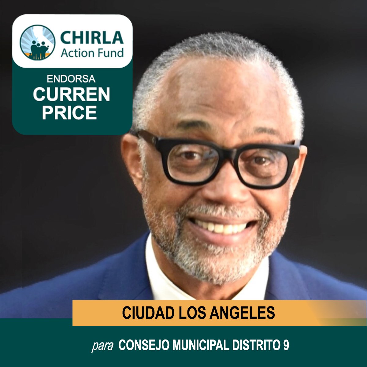 chirlafund's tweet photo. ¡El fondo de acción de CHIRLA se enorgullece de apoyar a @CurrenDPriceJr9 para ser concejal del distrito 9 del consejo de Los Ángeles! Para leer más sobre su plataforma, visite: https://t.co/VsCWupV96m https://t.co/Je2D7AylfW