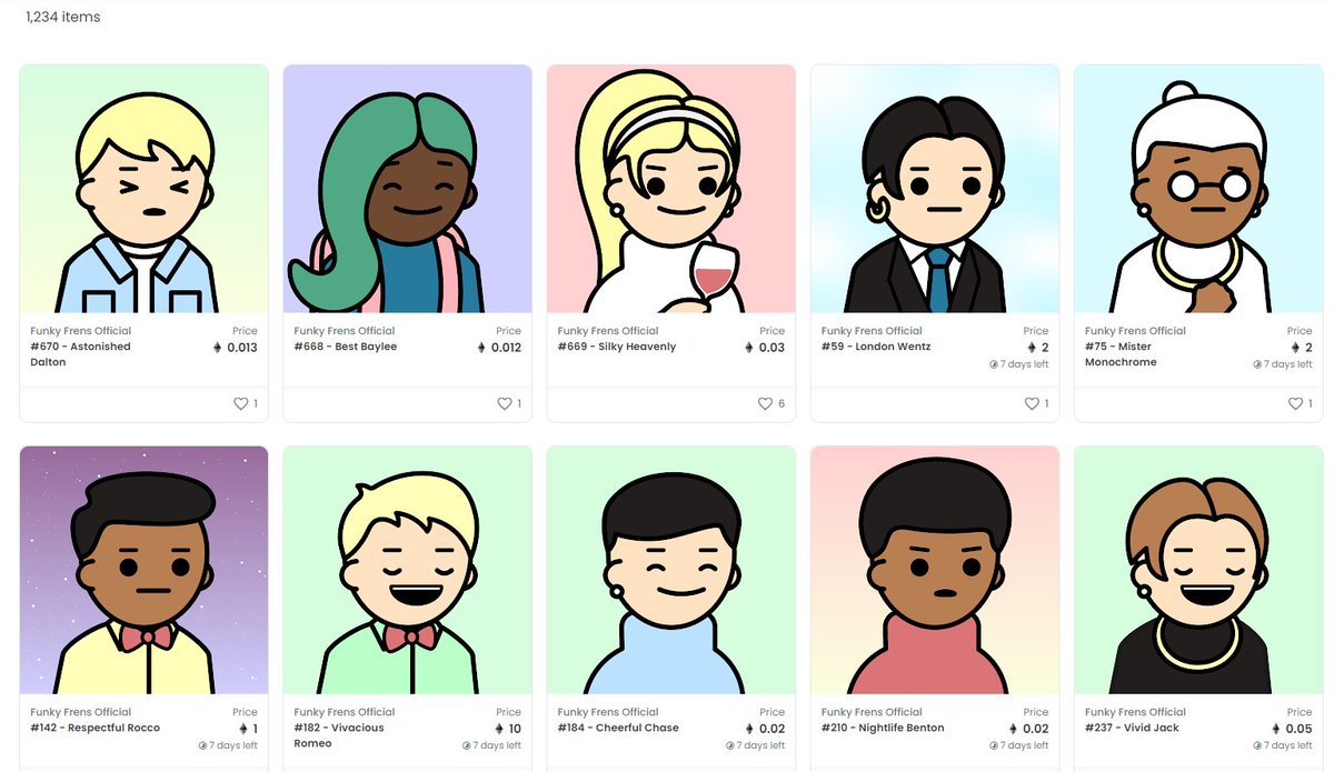 ImElonMars's tweet photo. @investinStockz Hello fren, 

Consider checking out @funkyfrens and their 1,234 NFT frens collection on @opensea. With each fren being uniquely named/created this inspires holders to create back stories for each or find a fren that represents our irl personality. 

Thanks for checking us out! https://t.co/fKFc46yHQD
