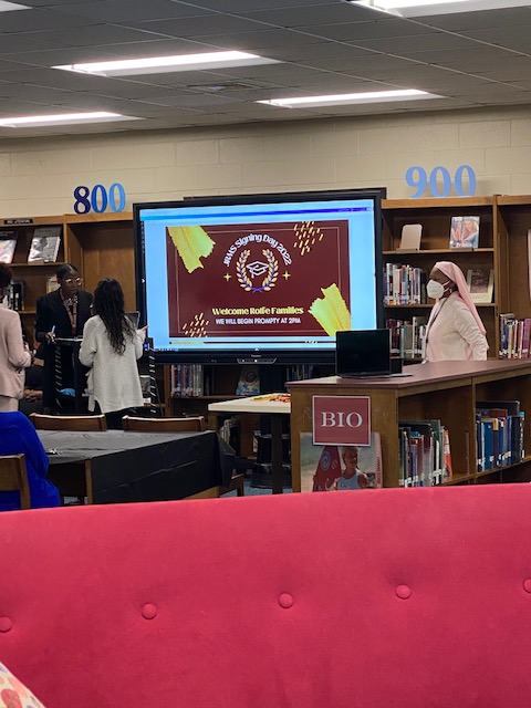 JRMSLibrary's tweet image. It&apos;s Signing Day at John Rolfe Middle School!  Today, alongside family and friends, we congratulate our student scholars and wish them luck as they head to HCPS Specialty Centers in the fall!