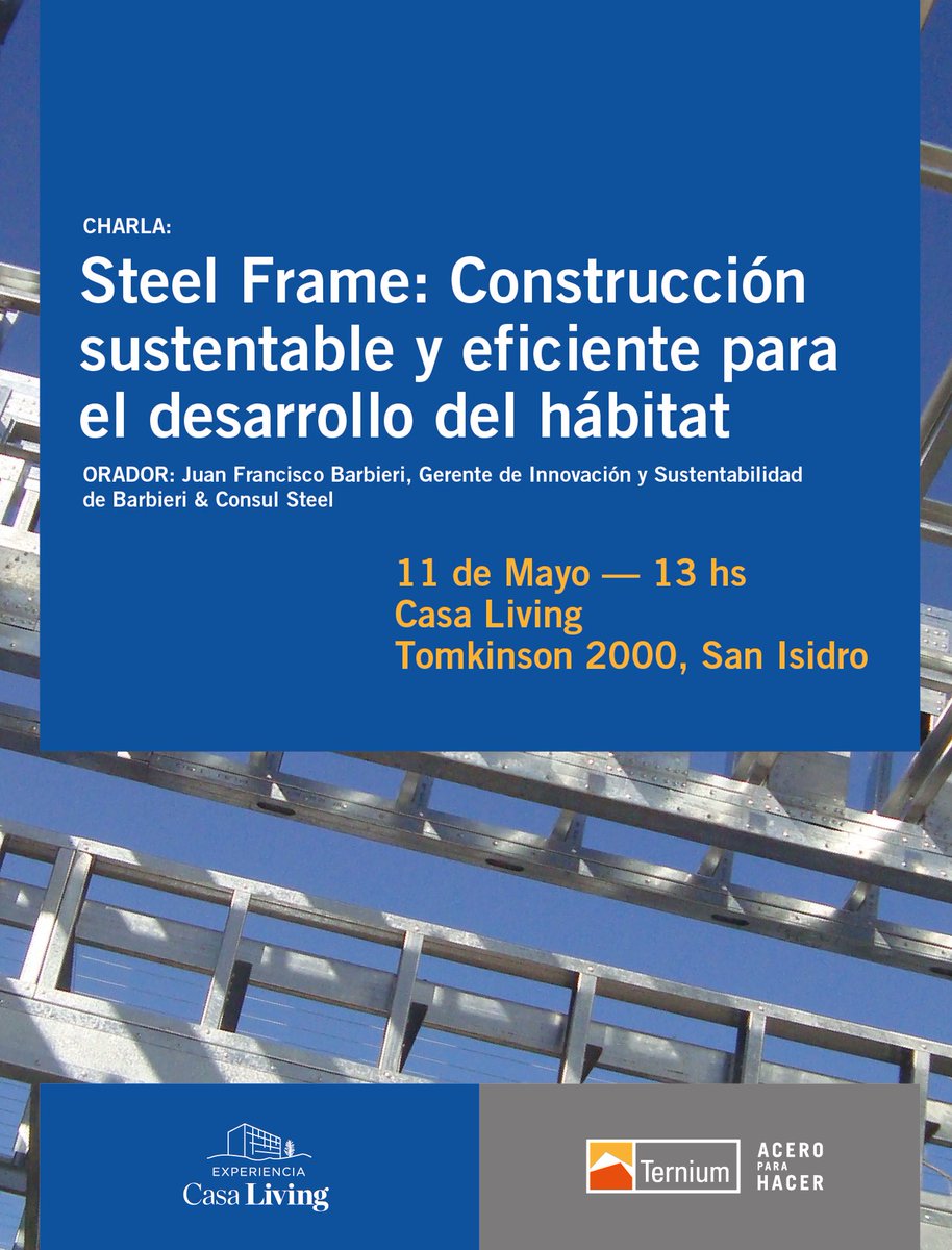 TerniumArgentina (@terniumarg) on Twitter photo #ConstrucciónSustentable: Te invitamos a la charla gratuita que daremos junto a <a href="/barbieriarg/">Barbieri Argentina</a> y <a href="/consulsteel/">Consul Steel</a> en el marco de Experiencia Casa Living, la muestra de arquitectura e interiorismo de la que Ternium es sponsor.
¡Inscribite hoy! Cupos limitados 👉🏼bit.ly/AceroCasaLiving #ConstrucciónSustentable: Te invitamos a la charla gratuita que daremos junto a <a href="/barbieriarg/">Barbieri Argentina</a> y <a href="/consulsteel/">Consul Steel</a> en el marco de Experiencia Casa Living, la muestra de arquitectura e interiorismo de la que Ternium es sponsor.
¡Inscribite hoy! Cupos limitados 👉🏼bit.ly/AceroCasaLiving