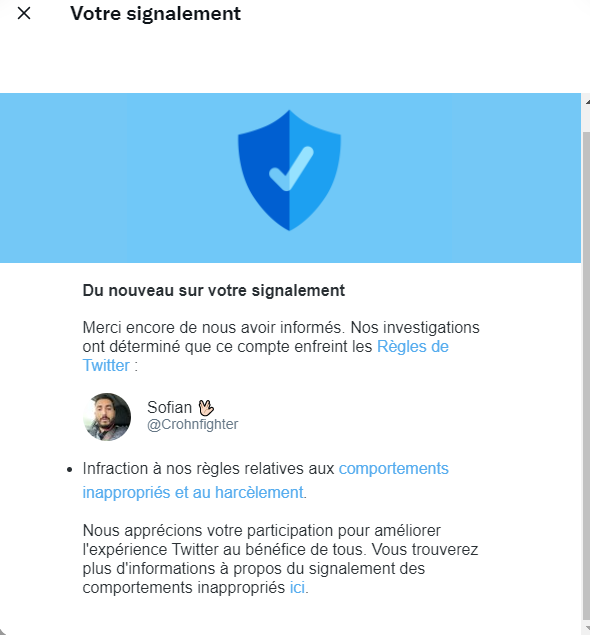Samira369a's tweet photo. @Panamza @TwitterFrance @Crohnfighter ✔️ https://t.co/tkWQNbyfY4