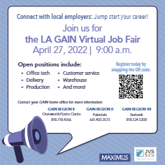 GlendaleJobClub's tweet photo. #jobfair #virtualevent #LAGAIN @LACOEGAIN_Noemi @kathrynbarger https://t.co/wV0aK8KhQc