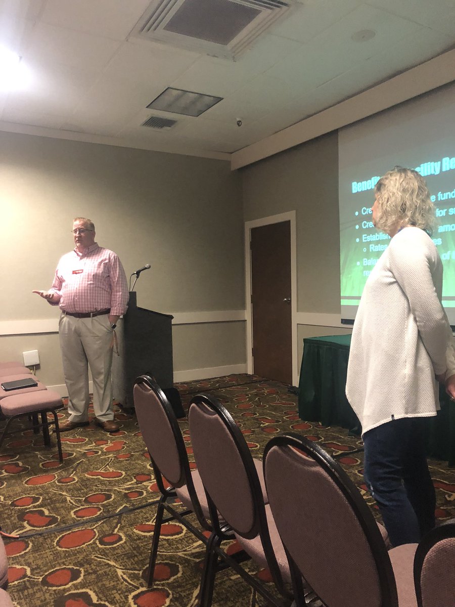 Mary Jo Gruber and John Klein sharing great information and ideas for successful Facility Usage Programs.  #MoASBO2022