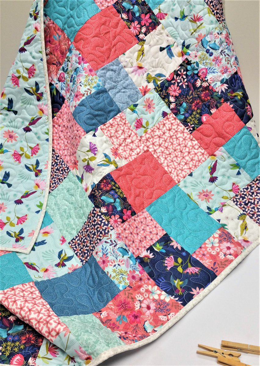 NunnieDana's tweet photo. Baby Girl Quilt with #Hummingbirds, handmade high #quality and ready to ship OR order the kit with precut fabric and make it yourself.   #mountainfabrics.myshopify.com  #babygirlquilt #babyquiltkit #hummingbirdquilt #babyitems #babyshowergift #babykeepsake #handmadebabyquilts https://t.co/myDboatoCy