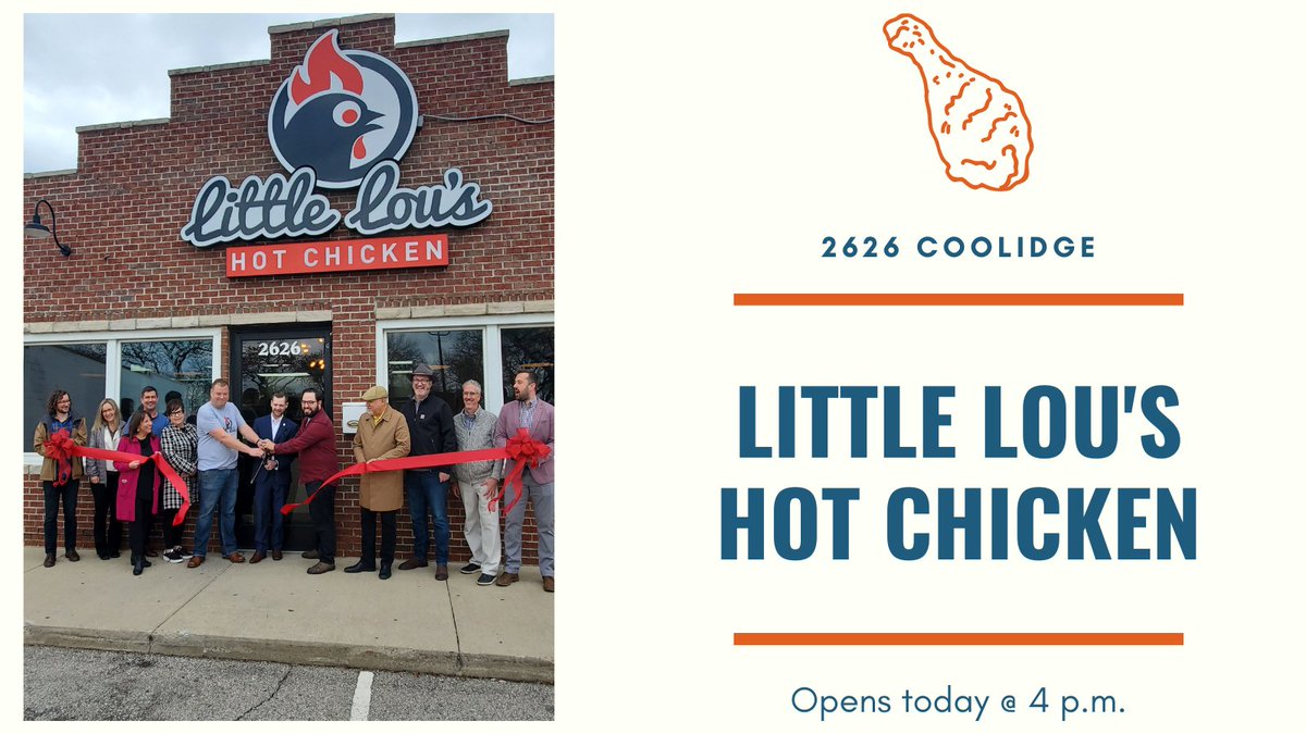DowntownBerkley's tweet photo. #TastyTuesday: We would like to welcome Little Lou's Hot Chicken to Downtown Berkley, who just hosted a ribbon cutting today. They officially open at 4 pm, so come for some delicious, freshly made chicken. #DowntownBerkley #ComfortDining #Restaurant #New #NowOpen #FriedChicken https://t.co/P5wVpIEwj8