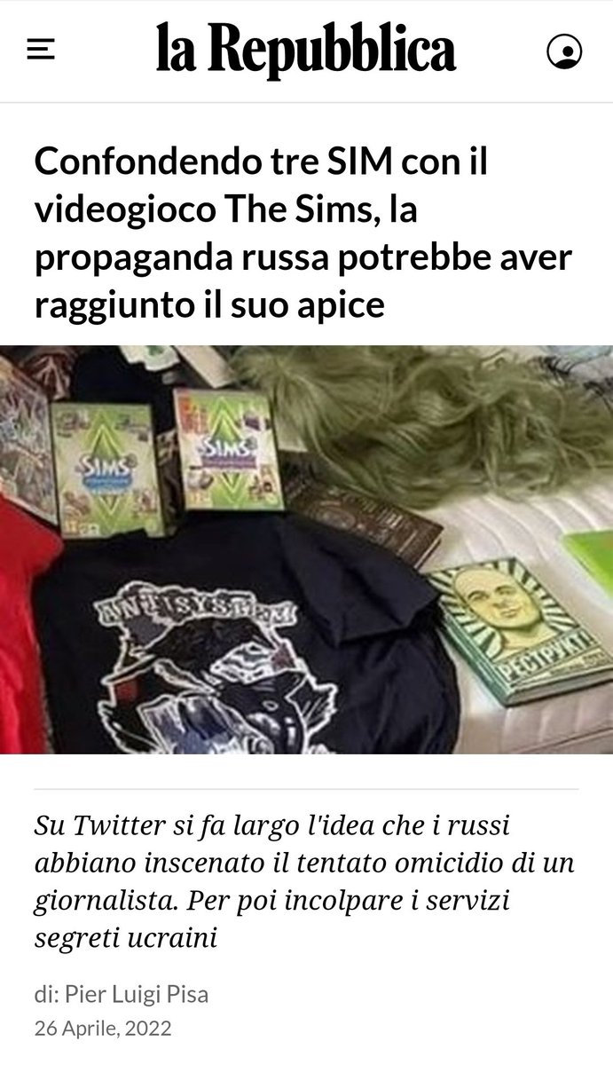 La_manina__'s tweet photo. +Yuri, procurami una parrucca, una maglietta con la svastica e 3 sims
-Sims?!
+Certo, sims, con la s, è plurale, imbecille!
- Ok, cerco su Google https://t.co/Kerh4wqY8j