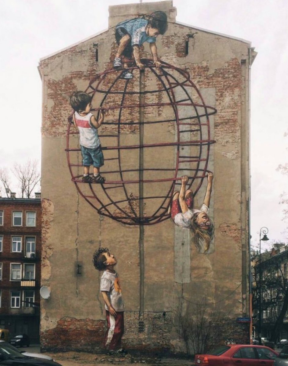 nouatre's tweet photo. #streetart.  #urbanart.  #mural 
By : Ernest Zacharevic https://t.co/2HxUxJAAU9