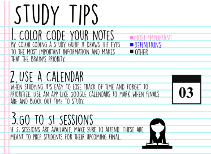 As Finals Week is approaching, do not forget some key tips for your studying! What helps you the most when getting ready for finals? #SOprepared #StudentSuccess