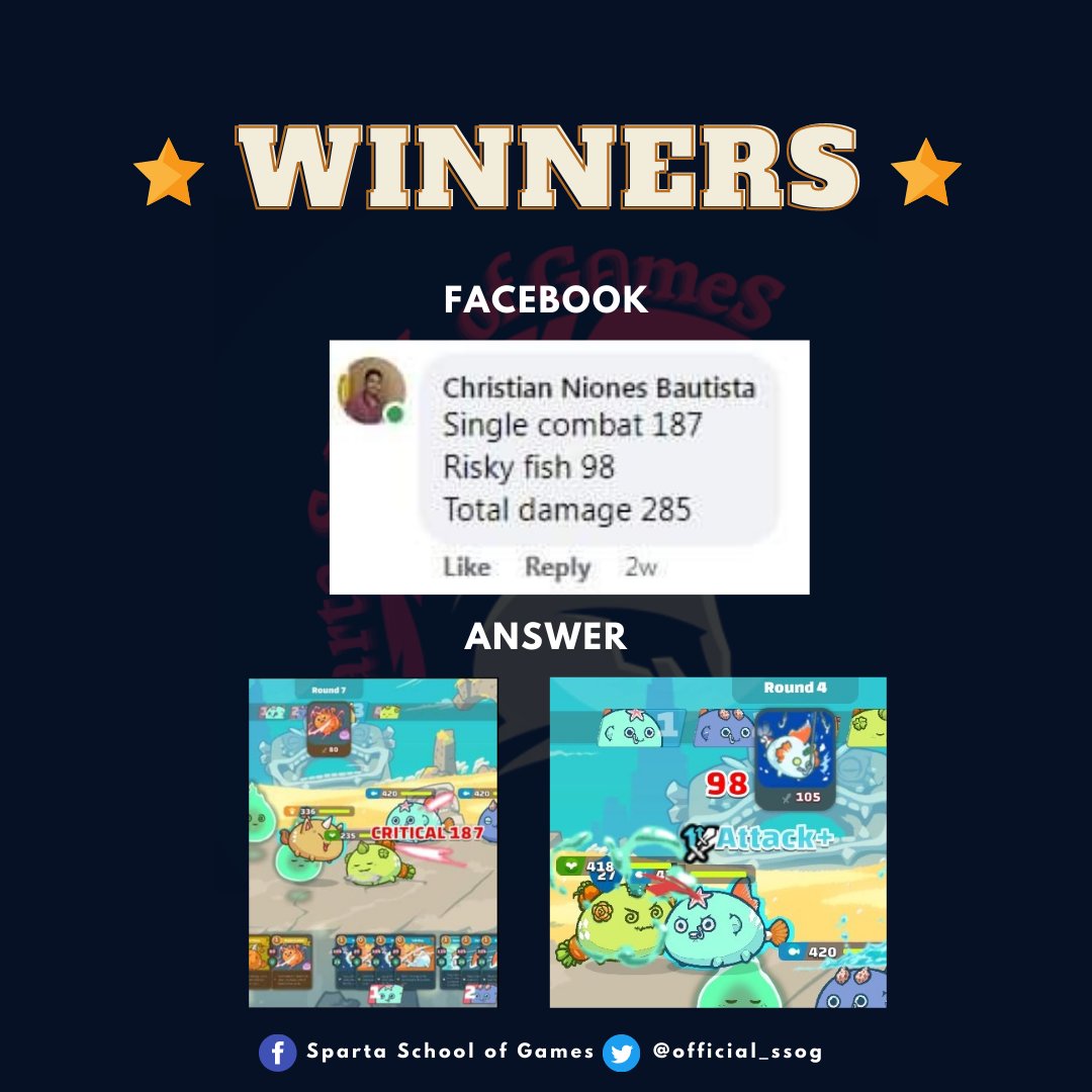 official_ssog's tweet photo. Here is the winner for our game last April 12, 2022 👀 Congratulations! PM us your ronin to claim your 100 slp 😎

Check the post:
🔗https://t.co/8hb5kOfjAw

JOIN OUR ONGOING GAMES 🥳 https://t.co/5xxK5gbtXG